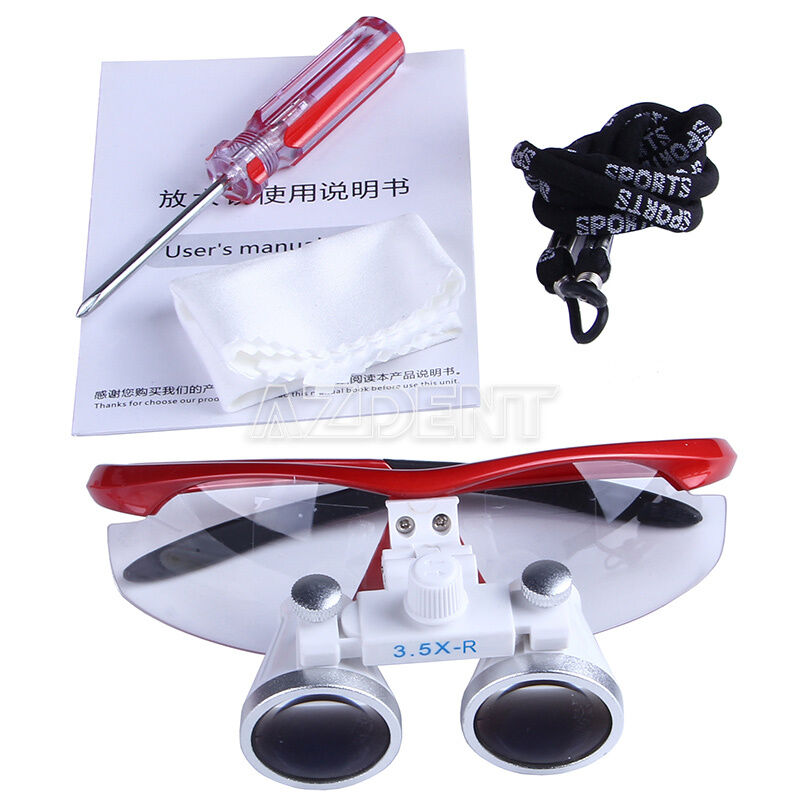 3.5X-R Dental Surgical Medical Binocular Loupes Magnifier Red