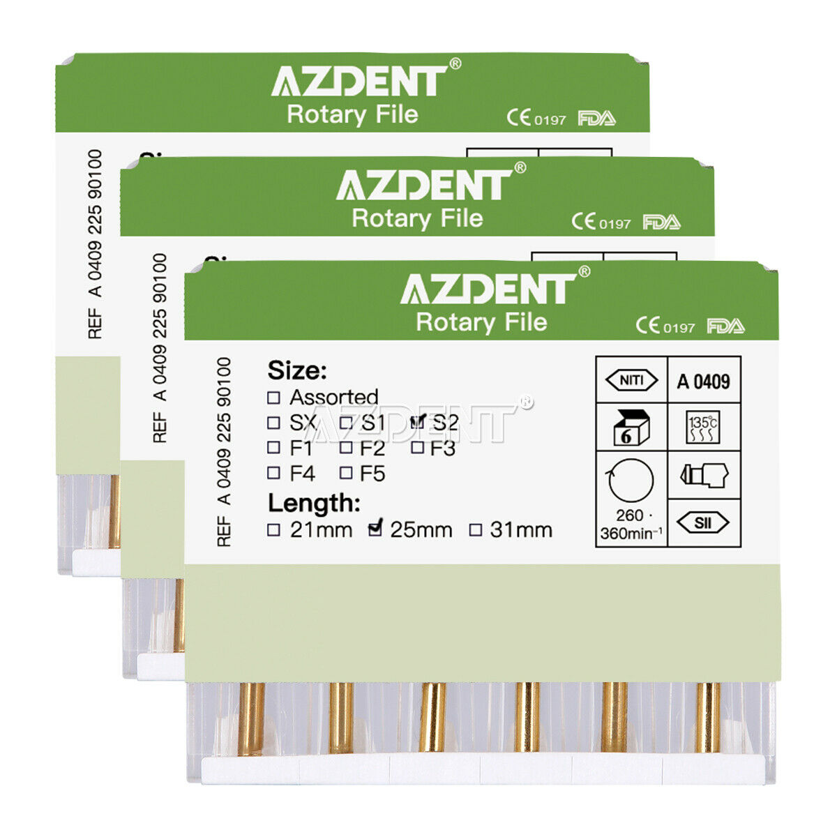 5X Dental Rotary Heat Activated Canal Root Endodontic Files Engine Use 25mm,S2