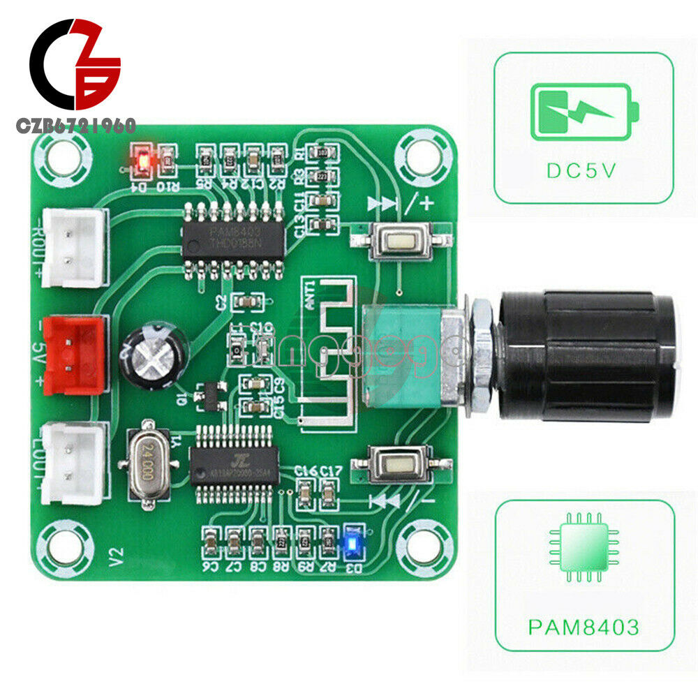 PAM8403 2*5W Bluetooth 5.0 HD Power Wireless Dual Channel Stereo Amplifier Board