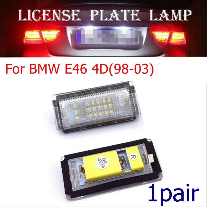 2X Bright 6500K HID WHITE 18 LED LICENSE PLATE LIGHT FOR 98-03 BMW E46 325i 328i