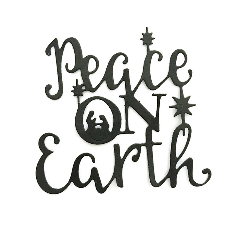 peace on earth letter Metal Cutting Dies For DIY Scrapbooking Card Paper Albu Lt