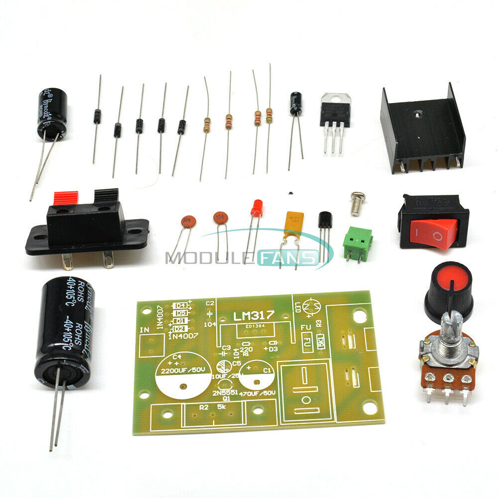 LM317  DC 5V-35V to 1.25V-30V DIY Kit AC/DC Step Down Power Supply Module