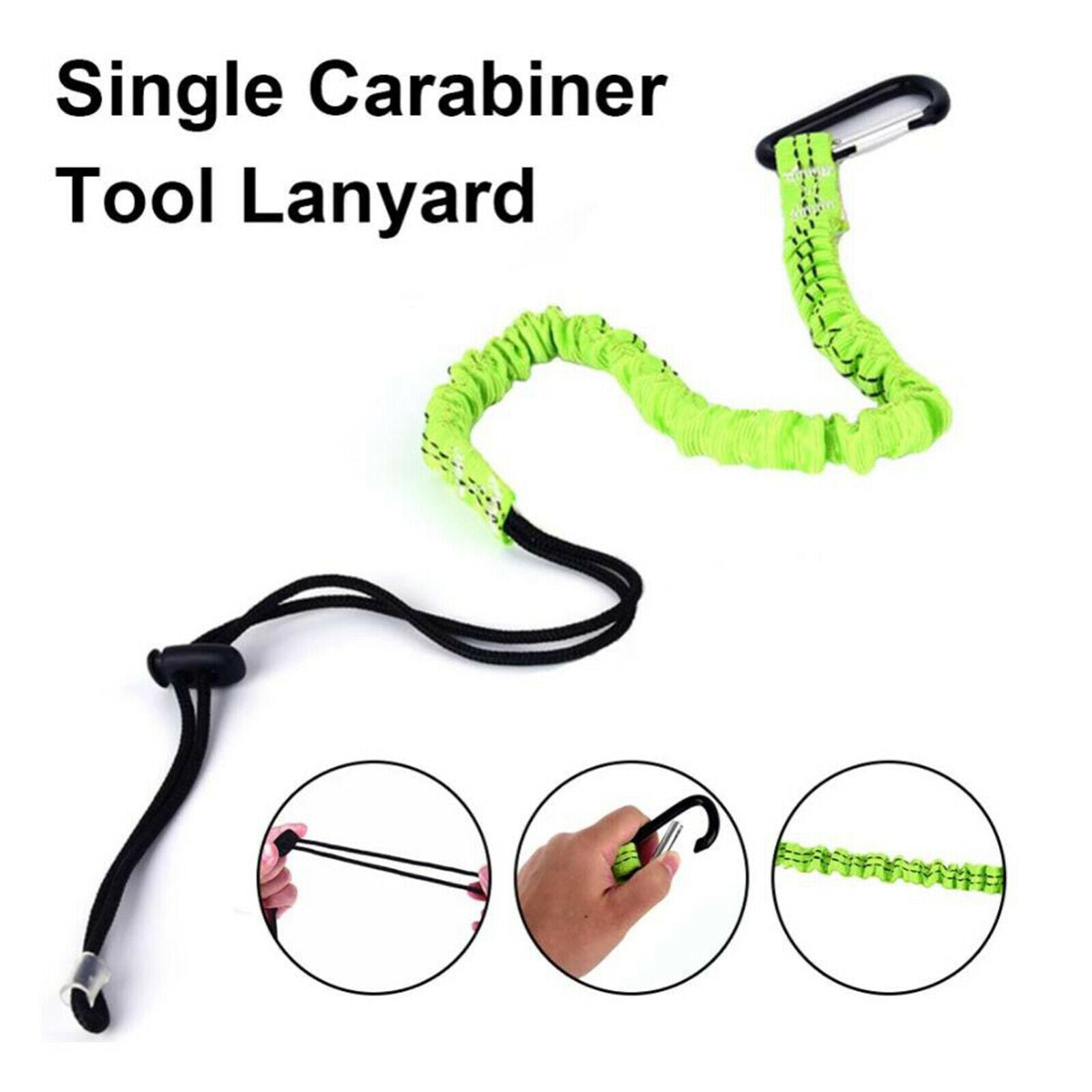 Durable Single Carabiner Lanyard Safety Emergency Rope Outdoor Climbing