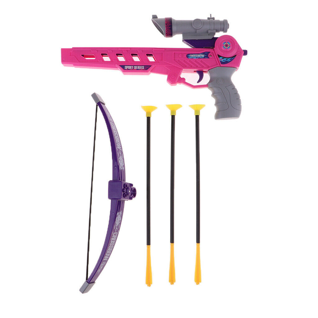 Set of Kids Outdoor Toys Arrow Bow with 3 Durable Suction Cup Arrow, Children