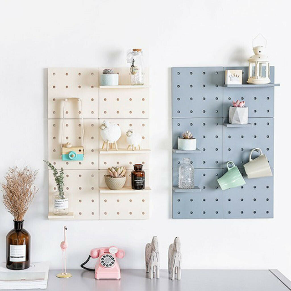 Multi-Functional DIY Plastic Self-adhesive Wall Mounted Storage Shelf Gray