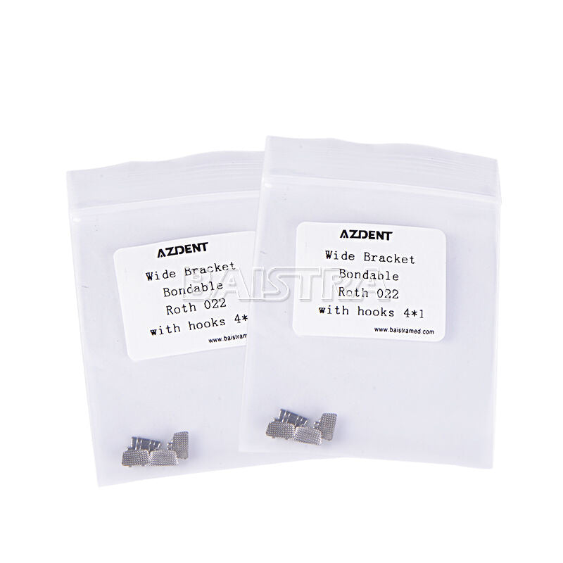 50X Dental Orthodontic 1st Molar Wide Brackets Bondable Roth 022 with Hooks