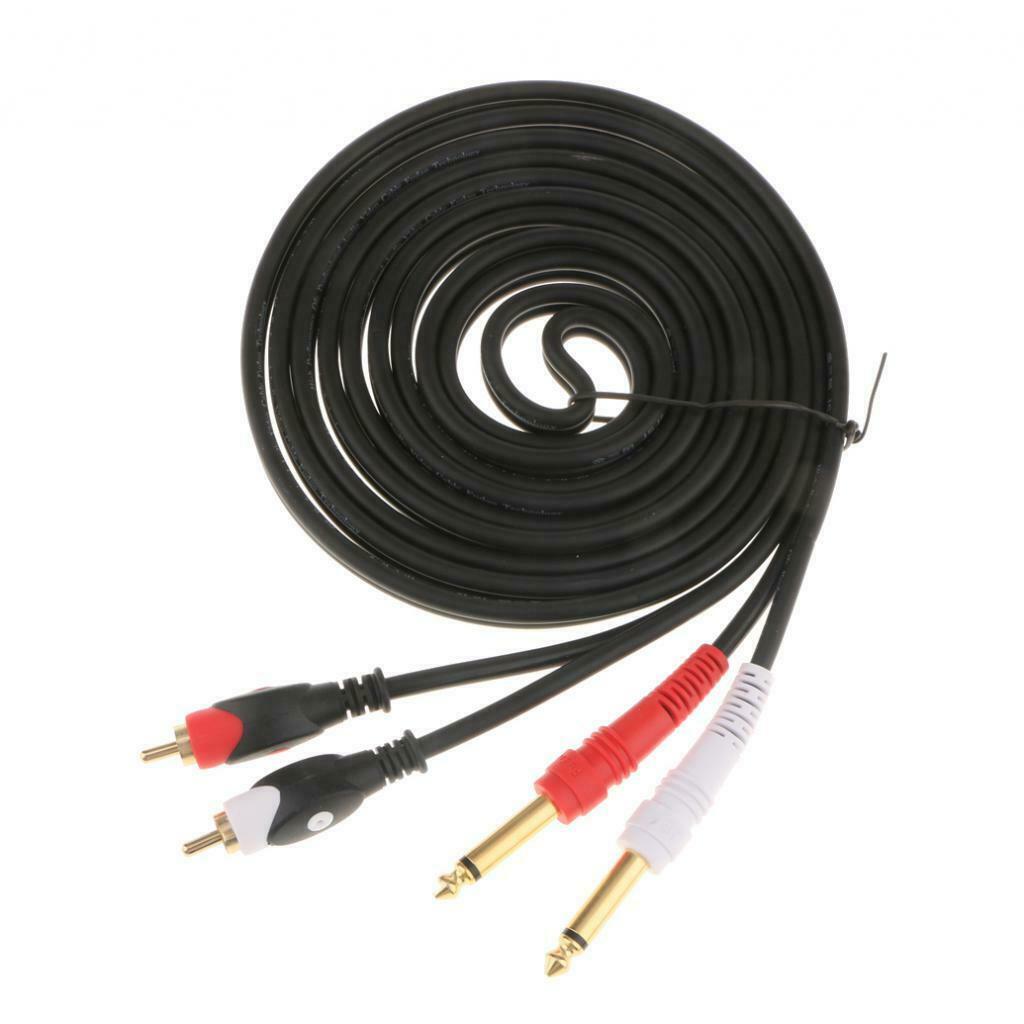 2Pcs 6.35mm 1/4 inch MONO Jack to RCA Phono Audio Connector Cable for KTV 9.8ft