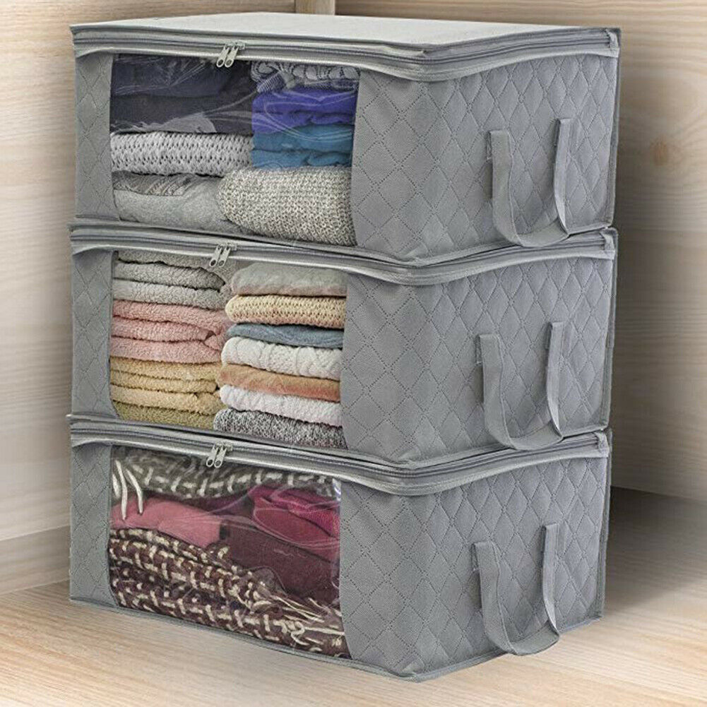 Foldable Home Closet Storage Bag Clothes Quilt Blanket Zipper Organizer Box