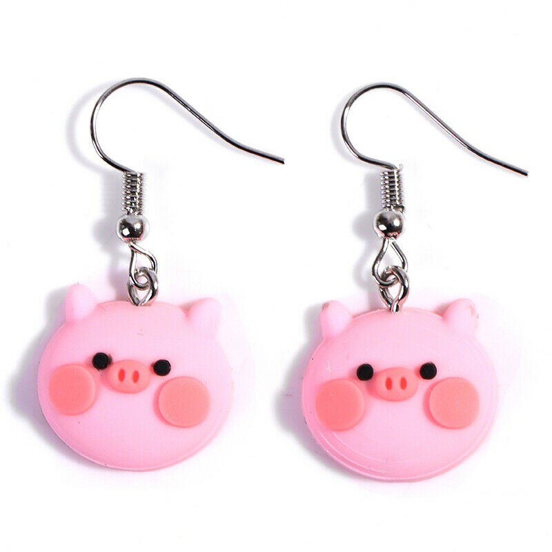 2Pcs/set New Fashion Pink Tender Pig Earrings Creative Simple And Cute Ea.l8