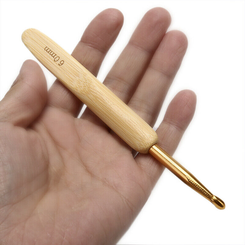 8x Bamboo Crochet Hooks Set Needles Knitting Handle Weave Yarn Sewing Tools ZYDD