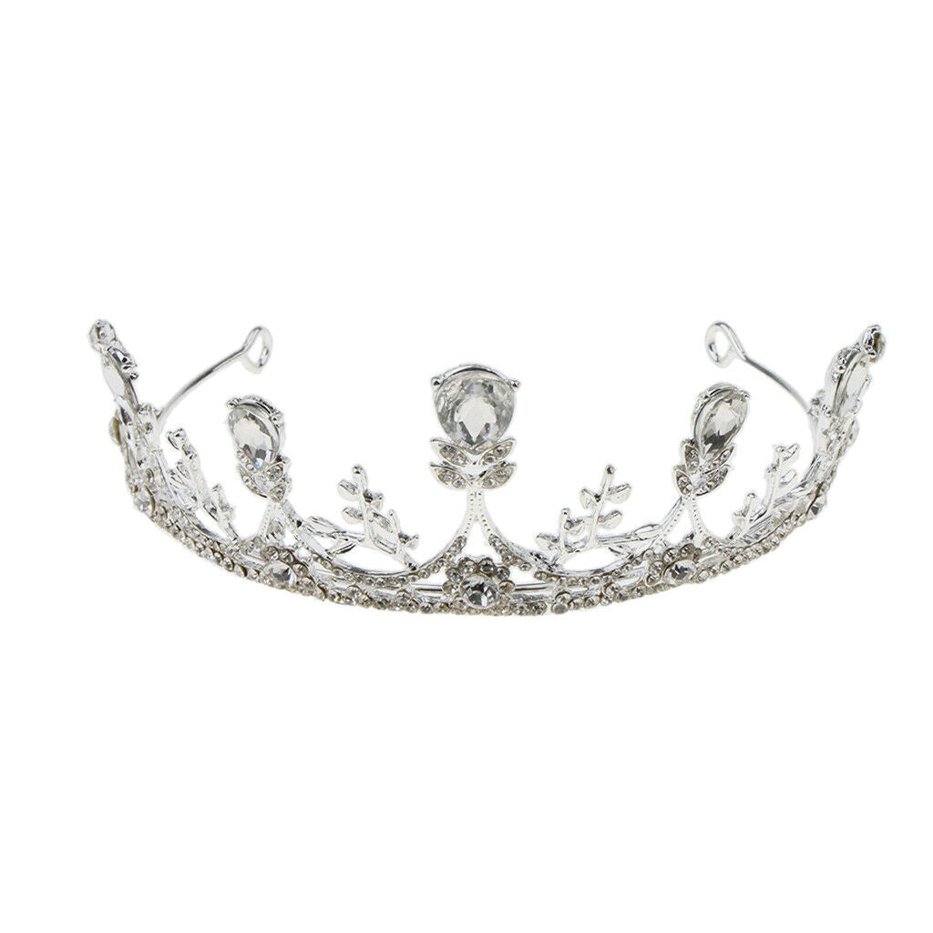Bridal Crystal Rhinestone Leaves Tiara Crowns Hairband Wedding Hair Decor