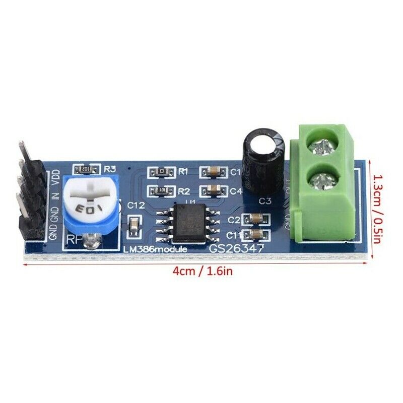 5 Pcs LM386 Audio Power Amplifier Module 200 Times Gain Amplifier Board Mono PY7