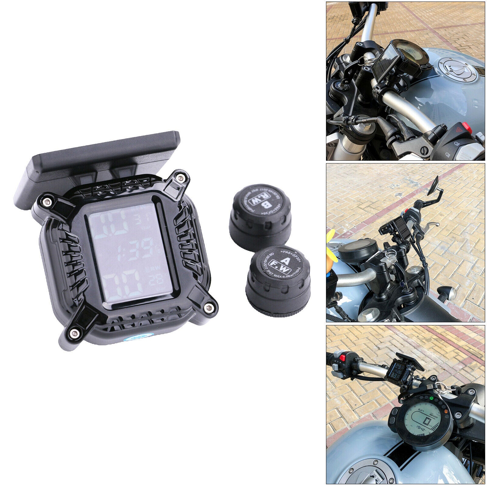 Solar Charging Scooter Motorcycle Tyre Pressure Monitoring System LCD Screen