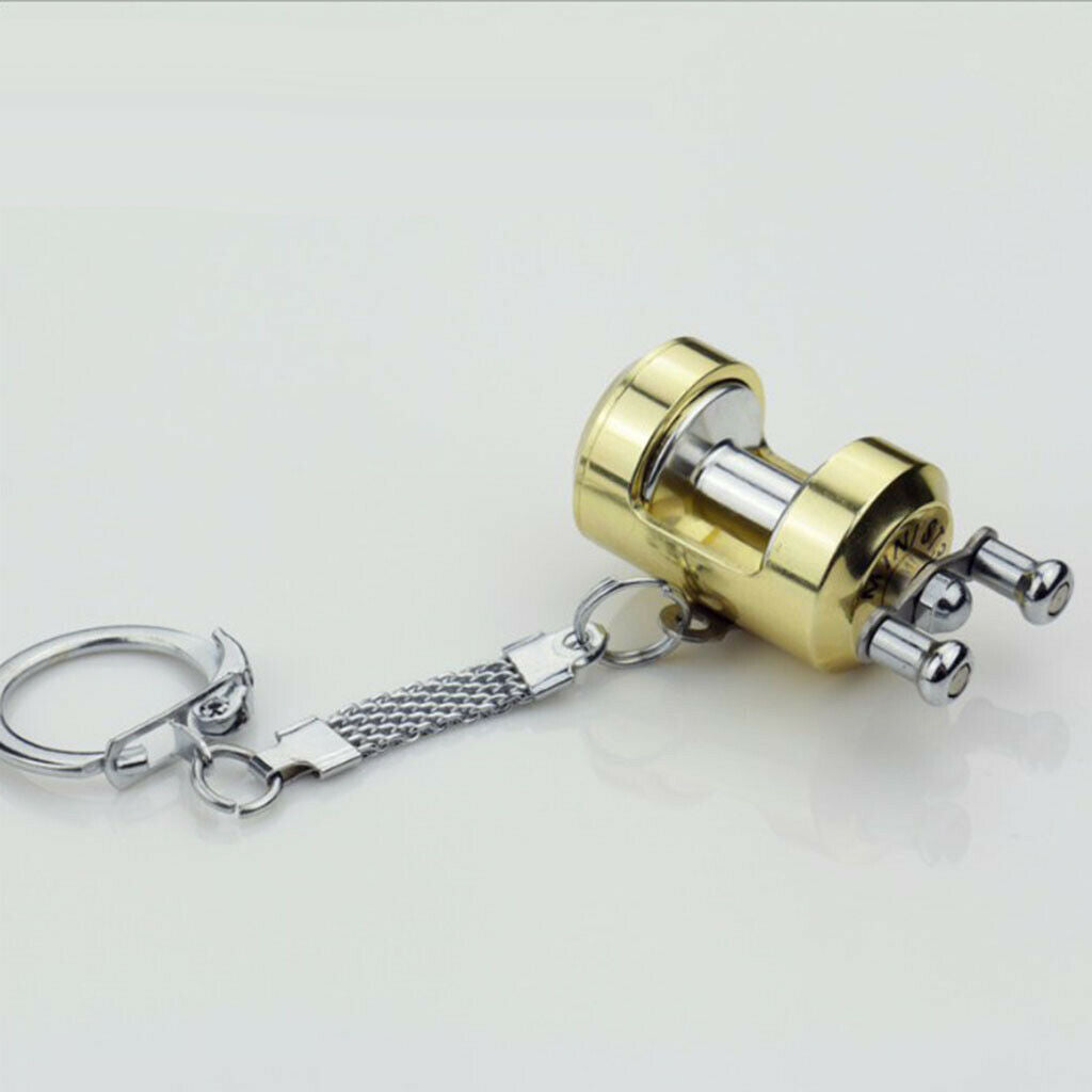Mini Alloy Trolling Reel Key Chain Key Holder Diameter 0.8'' Line Keychain