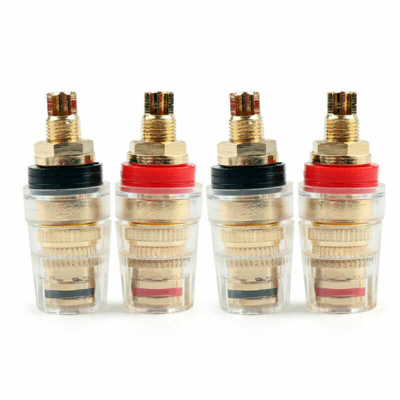 4 Pcs Pure Copper Binding Post For Amplifier Speaker 4mm Banana Plugs B5