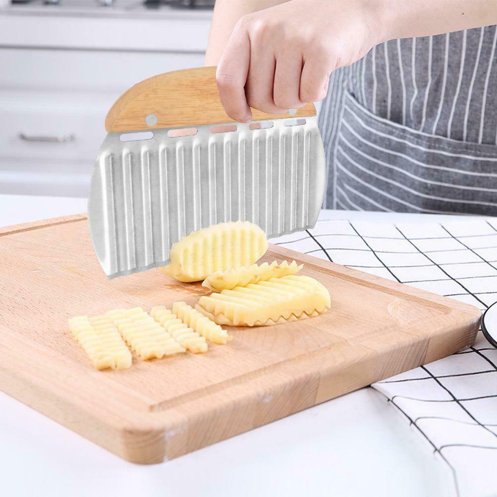 1Pcs Crinkle Cutters Vegetable French Fry Slicer Stainless Steel Chopping Cutter