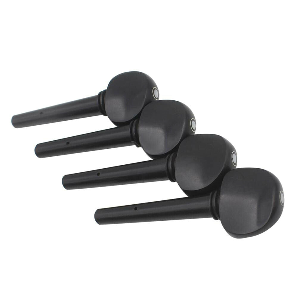 4x Ebony DIY Tuning Pegs Keys Tuners Black for 3/4 4/4 Size Cello Parts