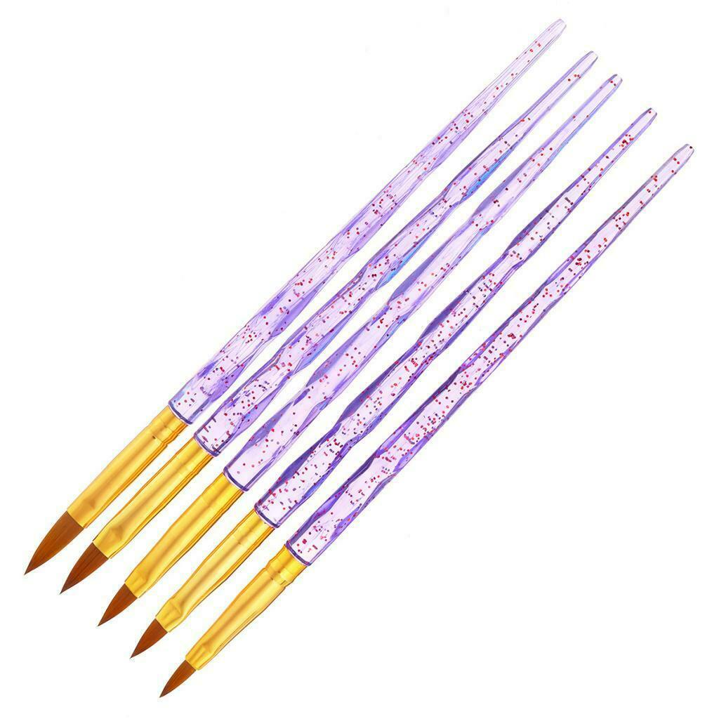 5 Pieces Nail Art Liner Brushes, Synthetic Fibre Hair Manicure Nail Liner Tool