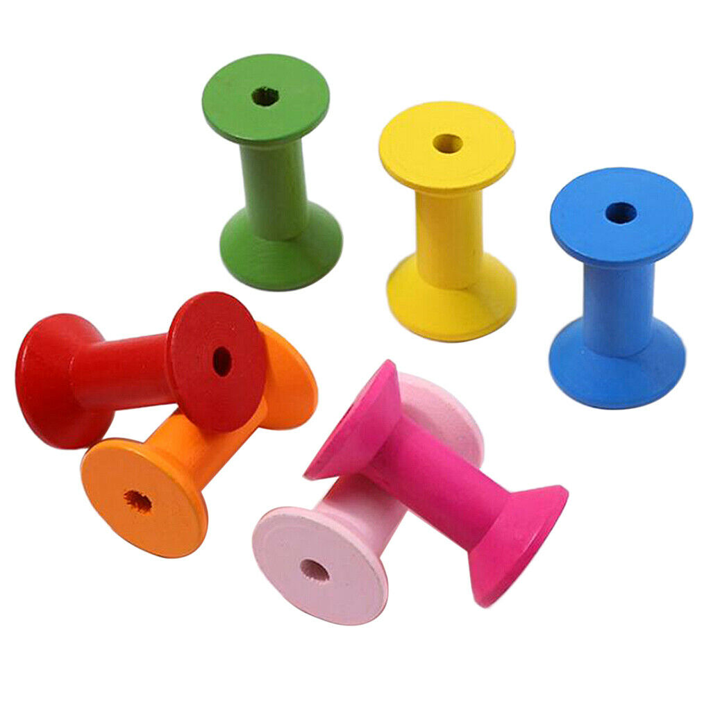 100pcs Colorful Wooden Sewing Tool Empty Thread Spools Sewing Craft