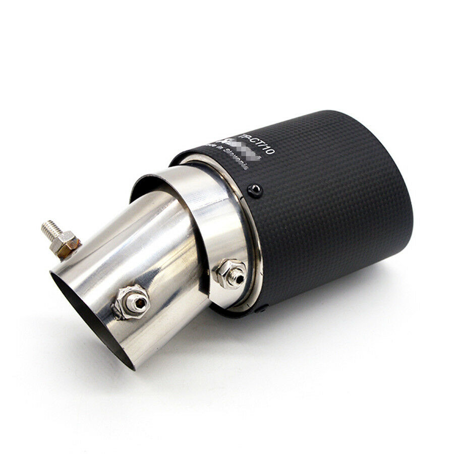 Universal 63MM IN-89MM OUT Auto Car Exhaust Pipe Muffler Tip Carbon Fiber Look