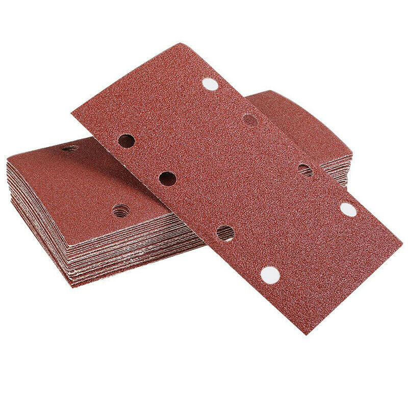 25XSanding Rectangular Sandpaper Orbital Palm Sander Paper 8Holes 185x93mm HN US
