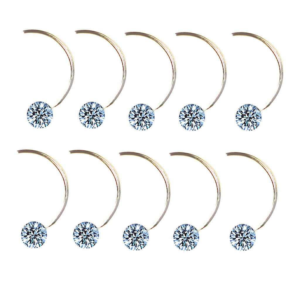 10Pcs Nail Art Tips Rhinestone Glitter Jewelry Decoration Rhinestones 13