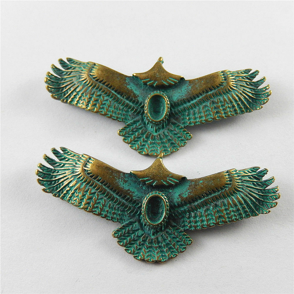 5 pcs Antiqued Copper Green Eagle Charms Pendant Crafts 55x24mm 52285
