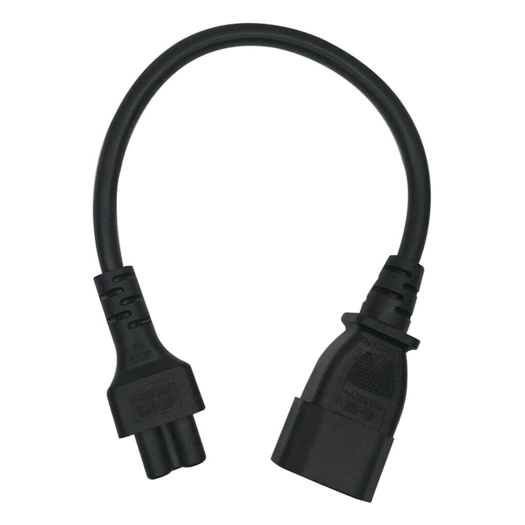 Black C14 Male to C5 Female C14-C5-Cable Power Cord 60cm 3 Prong 0.75 Square