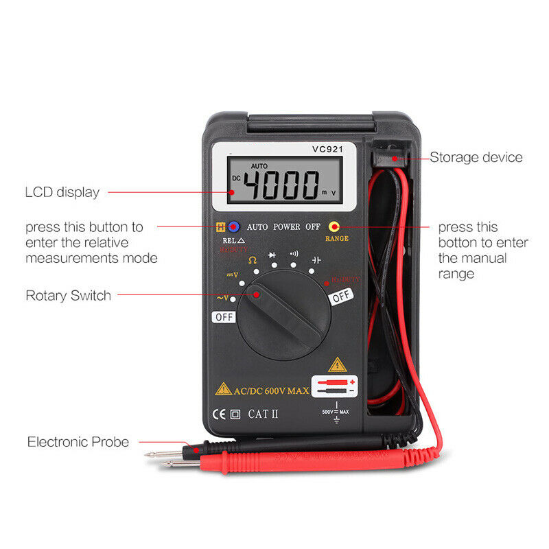 1Ã—Vc921 Mini Integrated Handheld Pocket Digital Frequency Multimeter Auto Range
