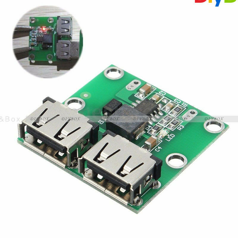 Dual USB Charger Board DC 6V 12V 24V To 5V 2A Step Down Buck Converter Module