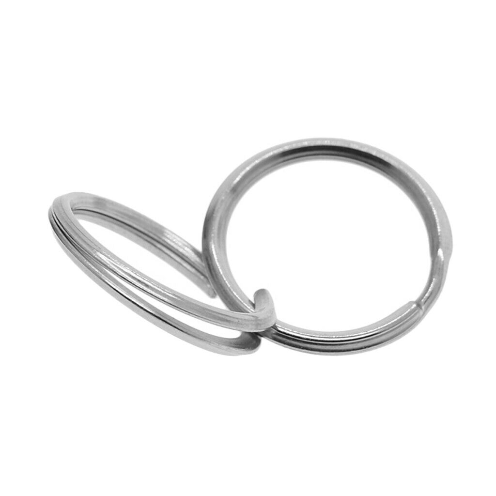40pc Durable Stainless Steel Split Key Rings 20mm Jewelry Making Key Holders