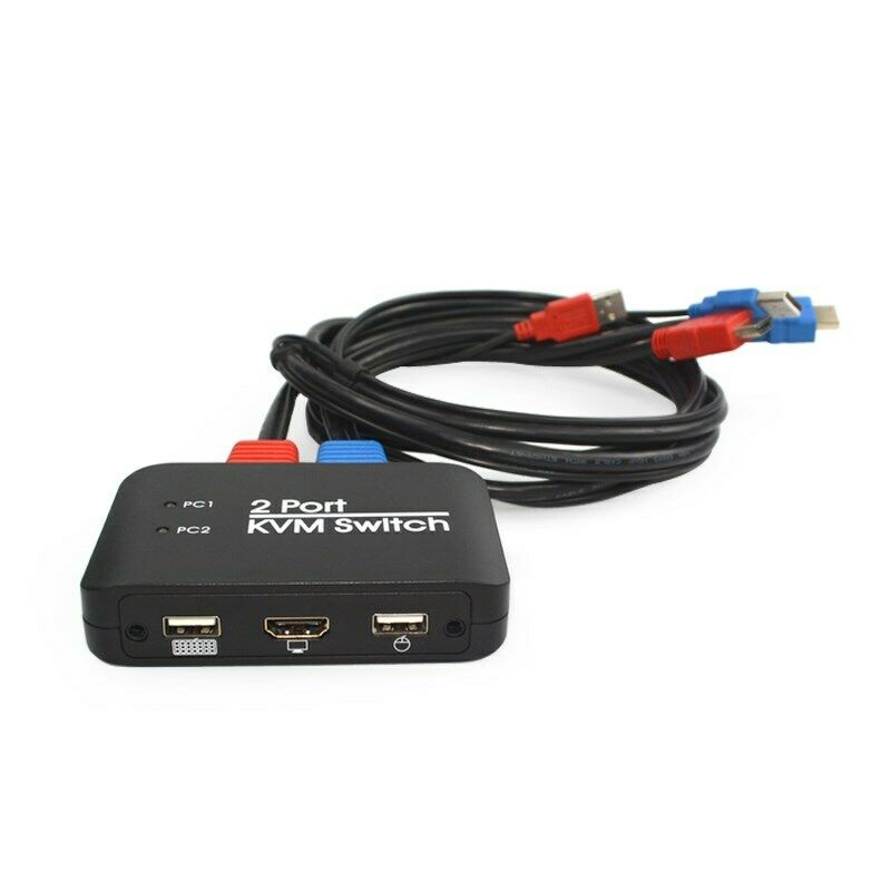 4K Video HDM KVM Switcher 2 Ports Splitter With Cable for Dual Mouse Keyboard CN