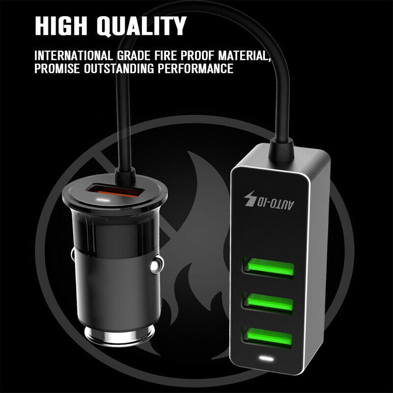 QC3.0 Fast Charge 7A 1 for 4 USB Multifunctional Front/Rear Seat Car Charger Kit