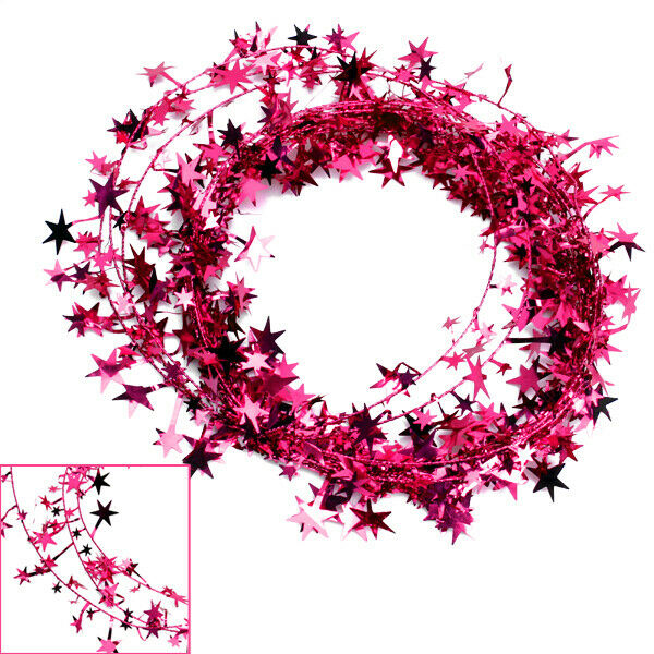 19.5 Feet Decorative Iron Wire Garland Stars Tinsel Garlands Christmas