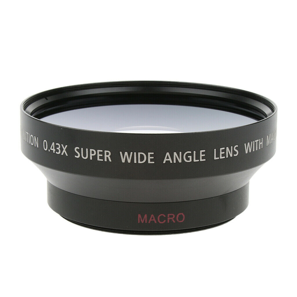 62mm 0.43x Wide Angle Macro Lens for Canon Nikon Sony Digital Camera - Bla