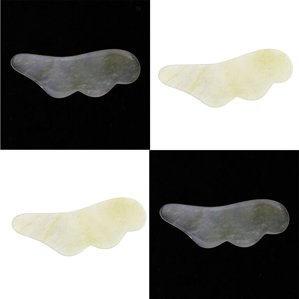 Pack of 2, Gua Sha Scraping Jade Blade Massage Tools - Handmade Jade Guasha
