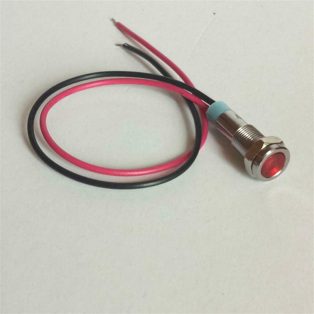 5x 6mm LED Metal Signal Indicator Pilot Dash Light for Car Boat Truck (Red)
