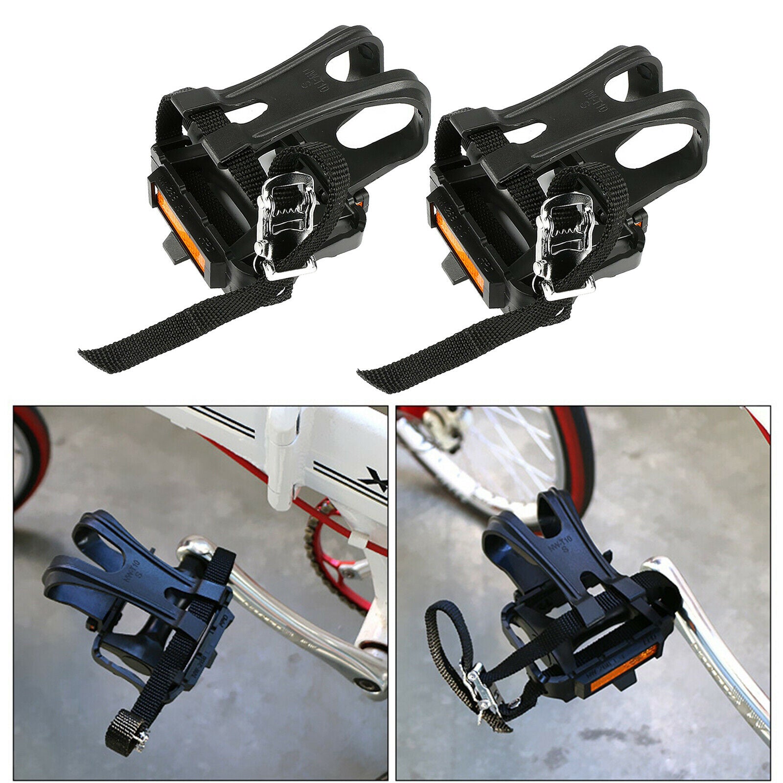 Lightweight  Pedals with Toe Clip Straps MTB Bike