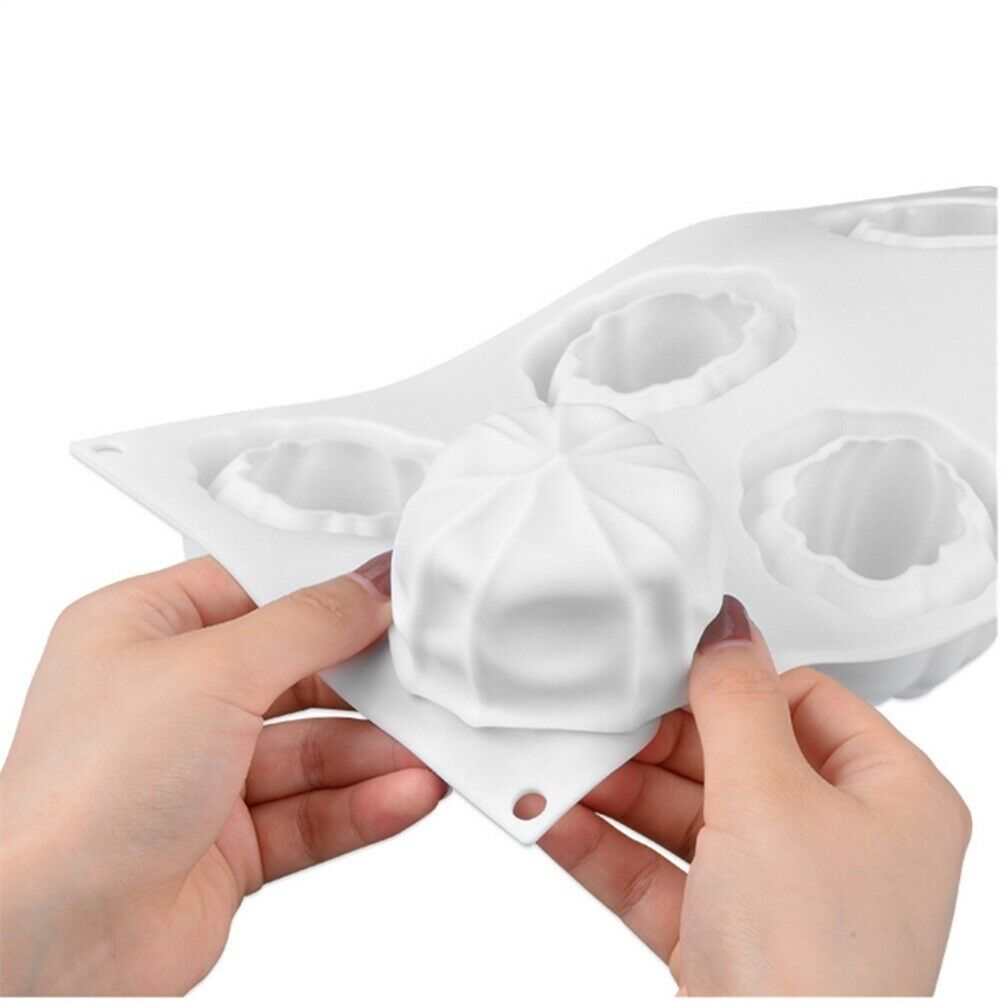 6 Cavity Silicone Pumpkin Cake Mold for Baking Mousse DIY Pastry Decorating Tool