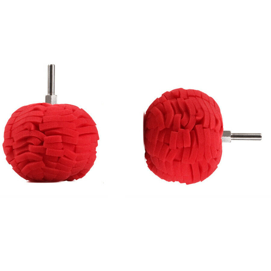 3Pcs Red Soft Polishing Ball Finishing Buffer Polishing Sponge For Car Polishing
