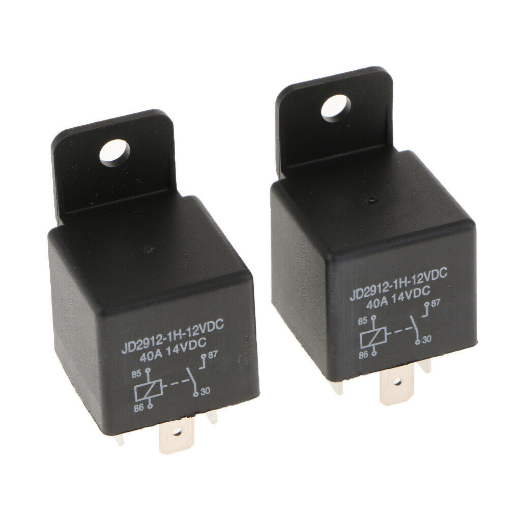2Pcs Car Automotive Truck 12 Volt DC 40A AMP SPST Relay 4Pin Waterproof