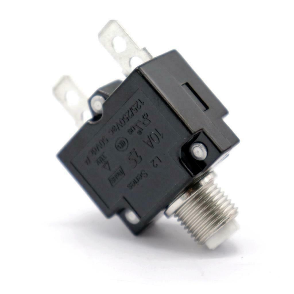10A Circuit Breaker Overload Switch Fuse Reset with Black   AC 125/250V