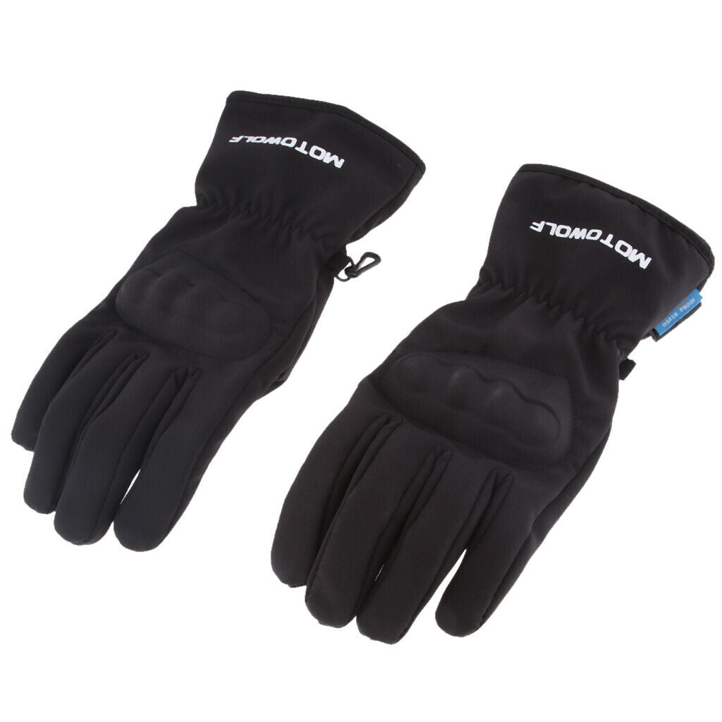 1 Pair Black Motorcycle Cycling Racing Full Finger Screen Touch Gloves L