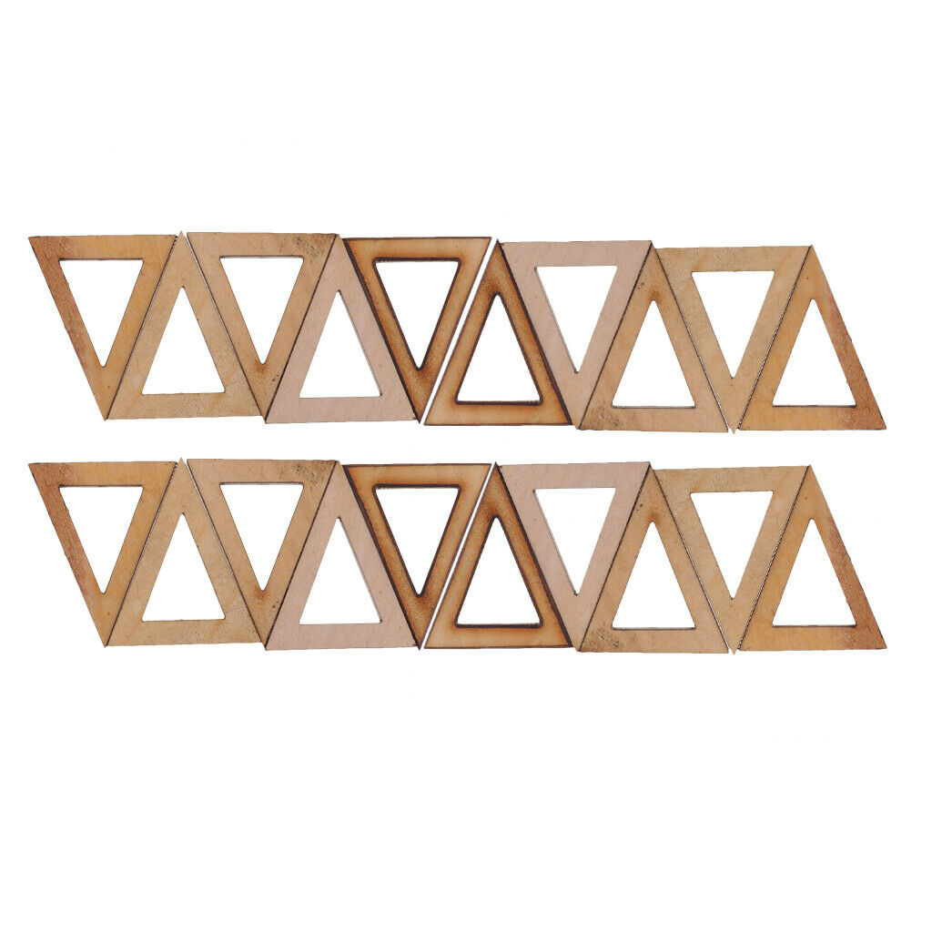 20pcs Hollow Wooden Triangle Shapes Embellishment DIY Wood Earrings Pendants