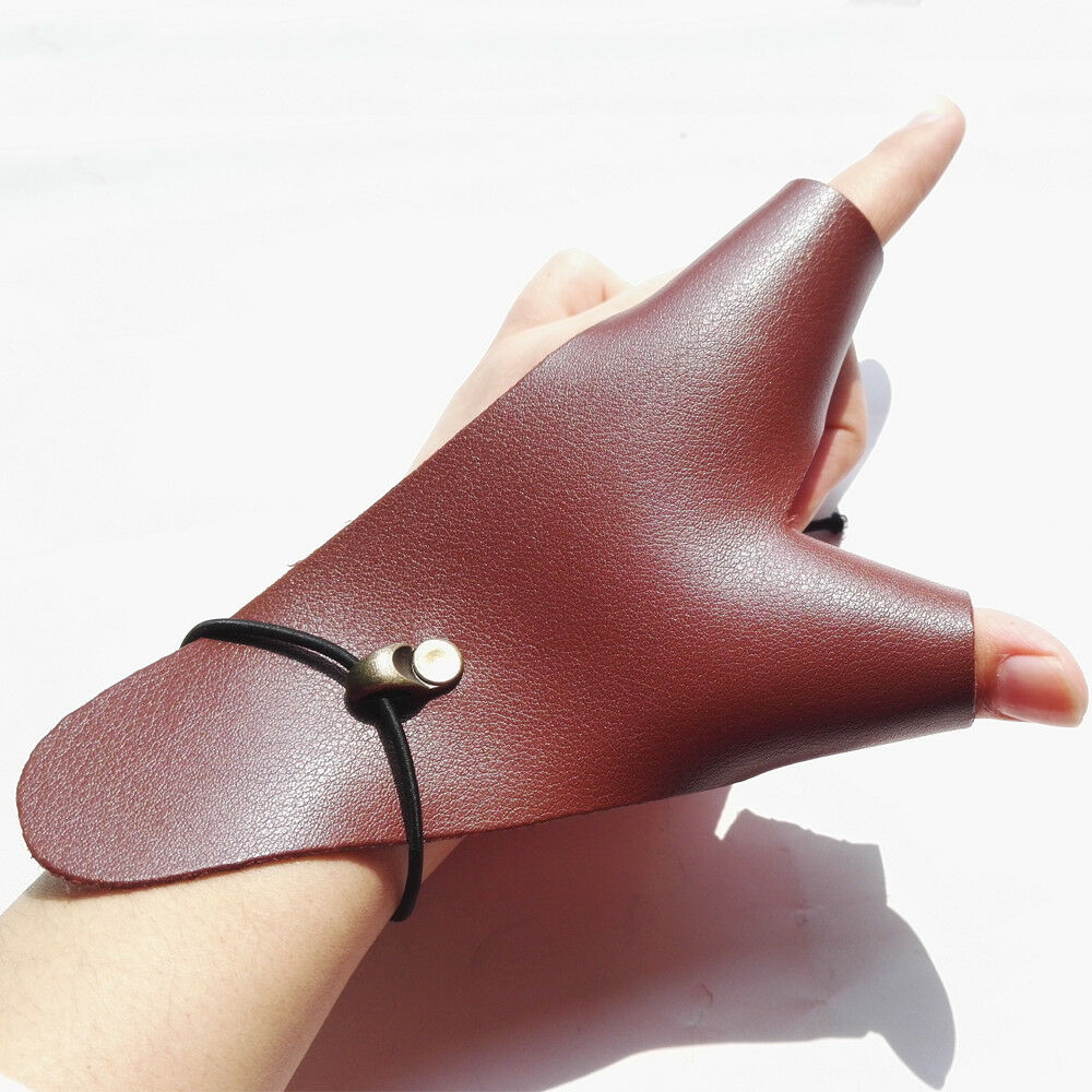 Archery Glove 2 Finger Guard Left Hand Protector Gear Bow Soft Leather Handmade