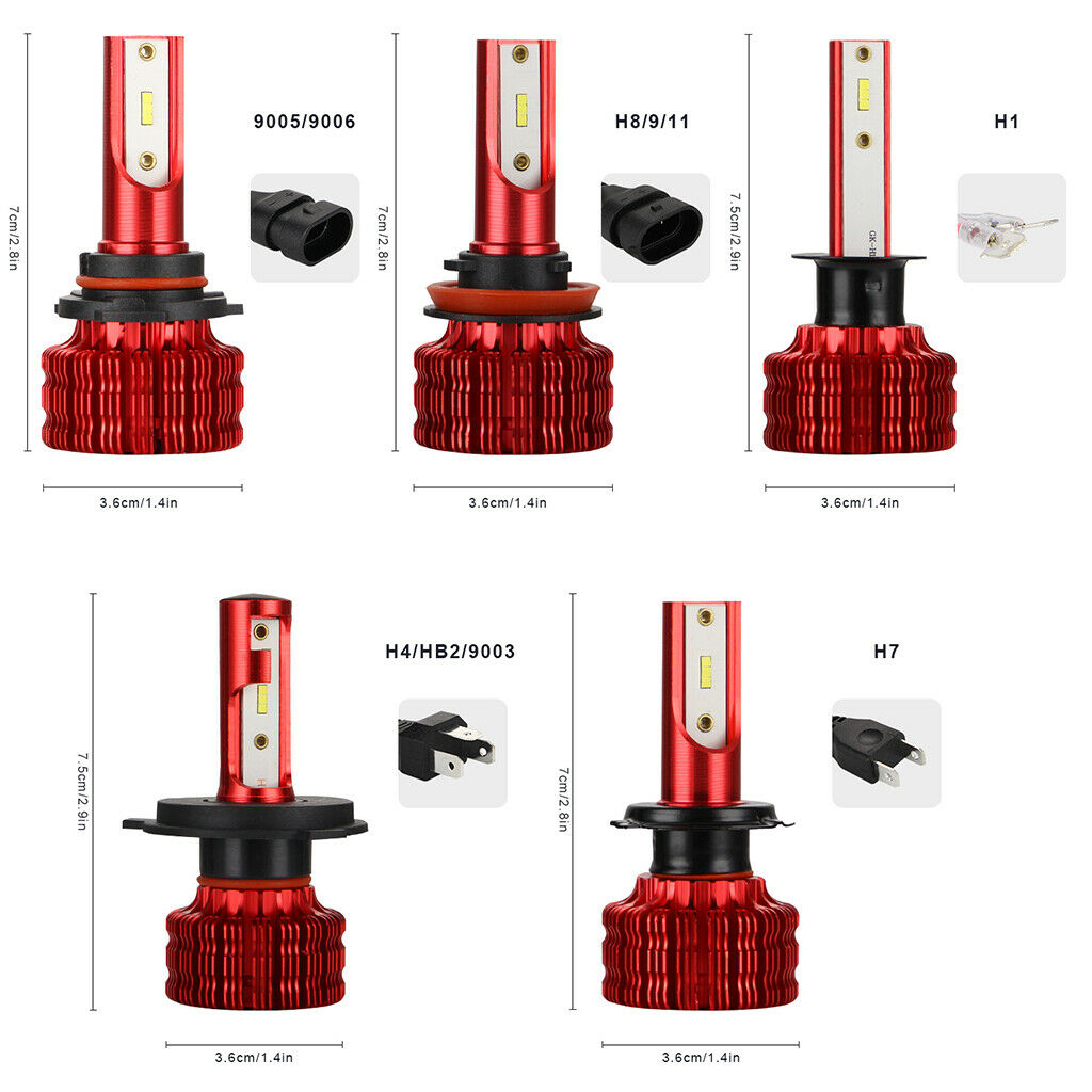 1 Pair Super Bright Auto Truck CSP Chip LED Headlight Bulbs 9005 360 Degree