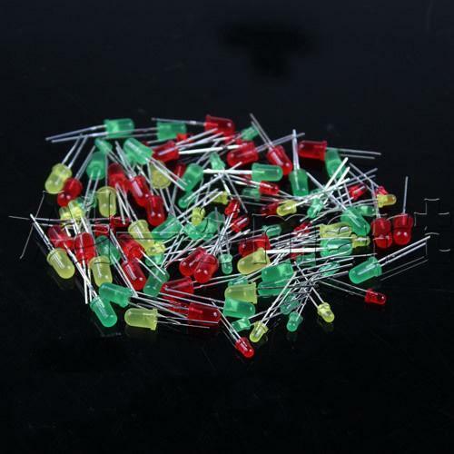 100PC/Set Round Head Light Emitting Diode LED 3mm 5mm Red Green Yellow Mix Color
