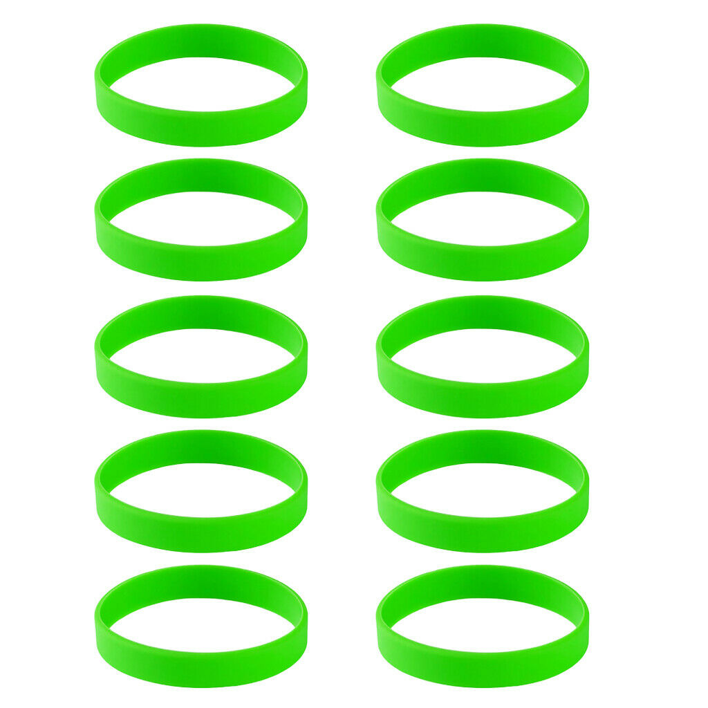 10 PCS/Pack Blank Silicone Wristbands Fashion Rubber Bracelet Green