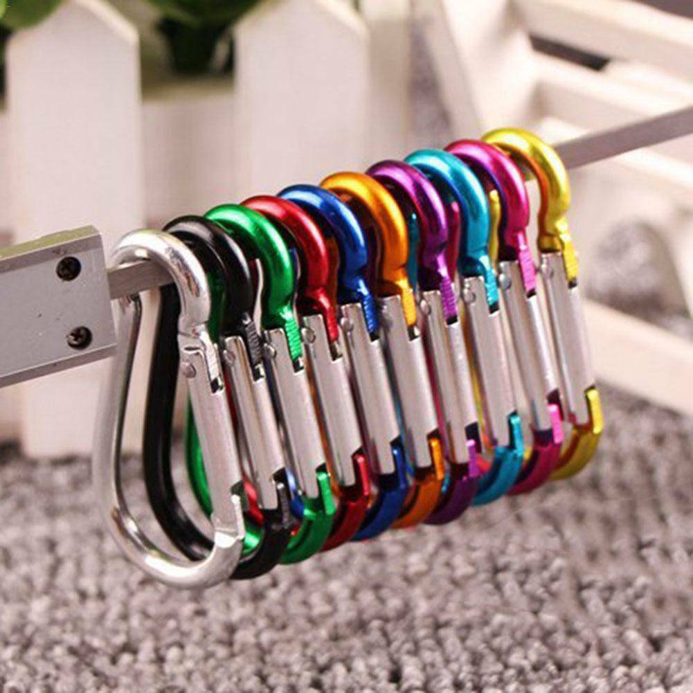 10 Bulk Aluminum Carabiner D-Ring Key Chain Clip Snap Hook Karabiner Camping Key