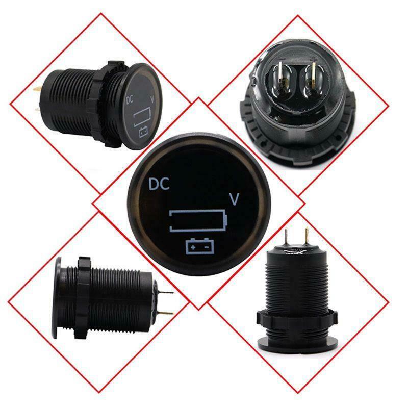 DC 12V/24V Car Boat Voltmeter Battery Monitor IP67 Waterproof LED Voltage Gauge
